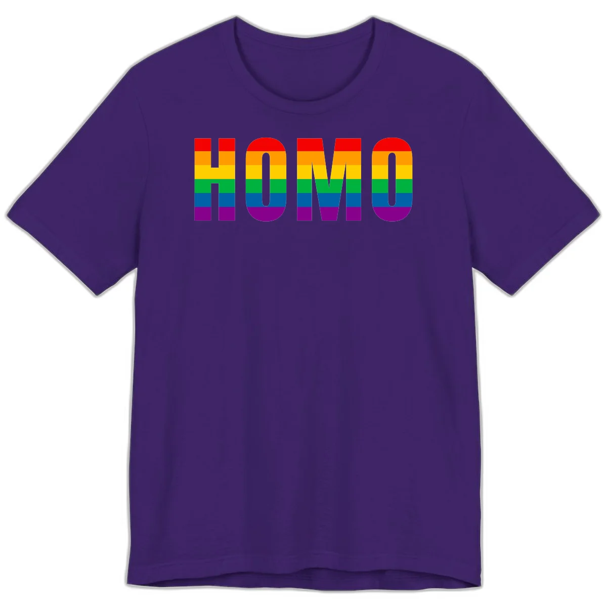Love is love rainbow pride design with letters filled in rainbow flag stripes against gray background in Team Purple