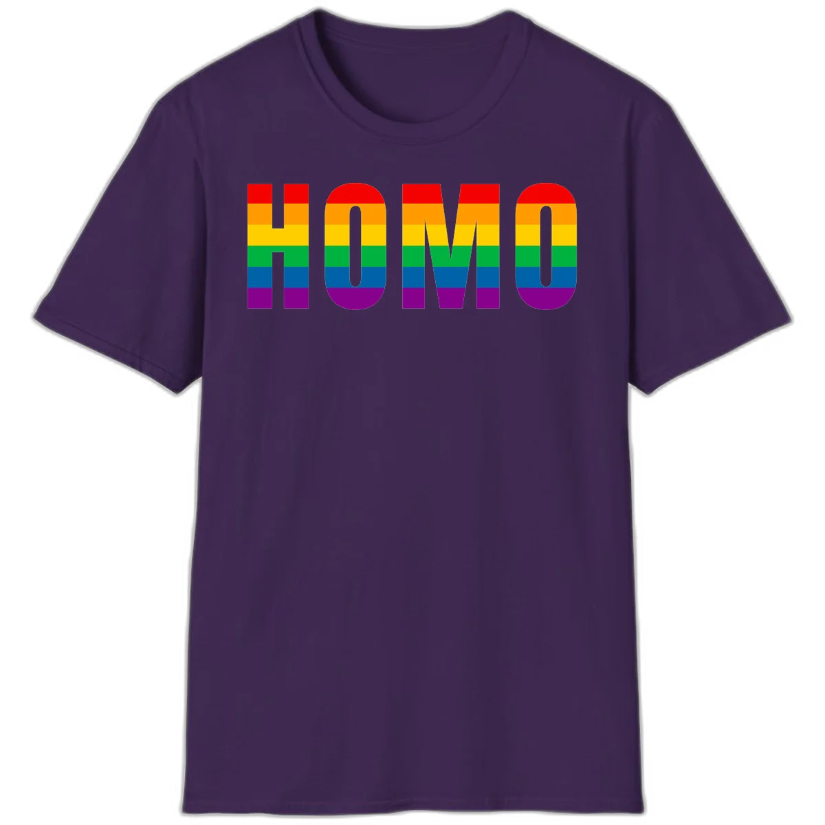 Love is love rainbow pride design with letters filled in rainbow flag stripes against gray background in Purple
