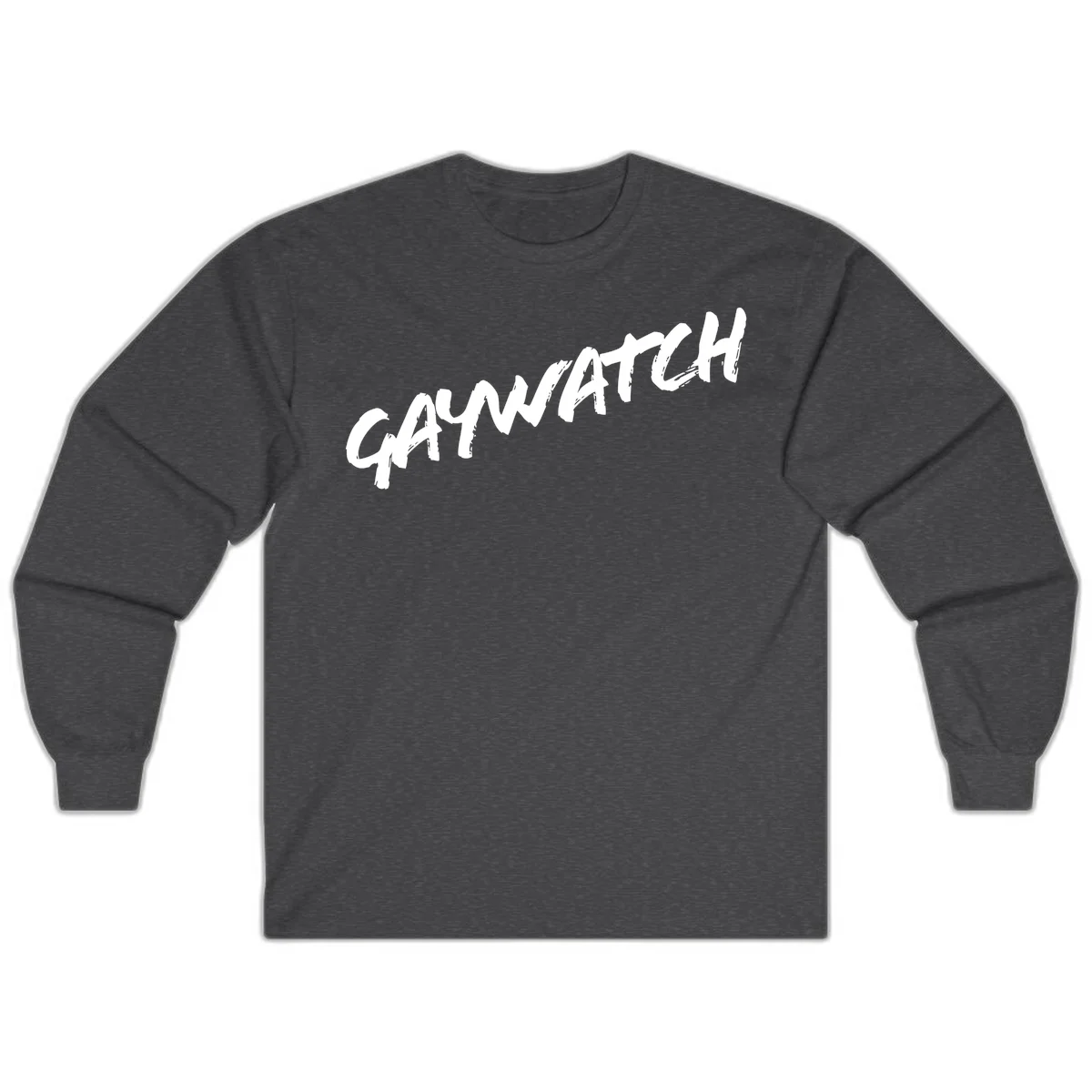 White distressed lettering spelling 'GROWTH' with upward arrow on gray background, symbolizing upward momentum and positive mindset in Dark Heather