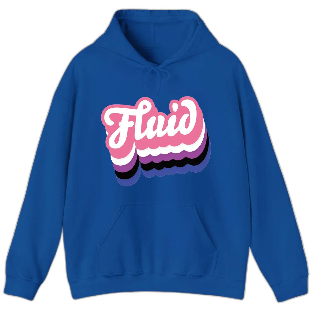 Slay pride clouds design: white script text 'Slay' layered over multicolored scalloped cloud shapes in pink, purple, black, and blue gradient in Royal