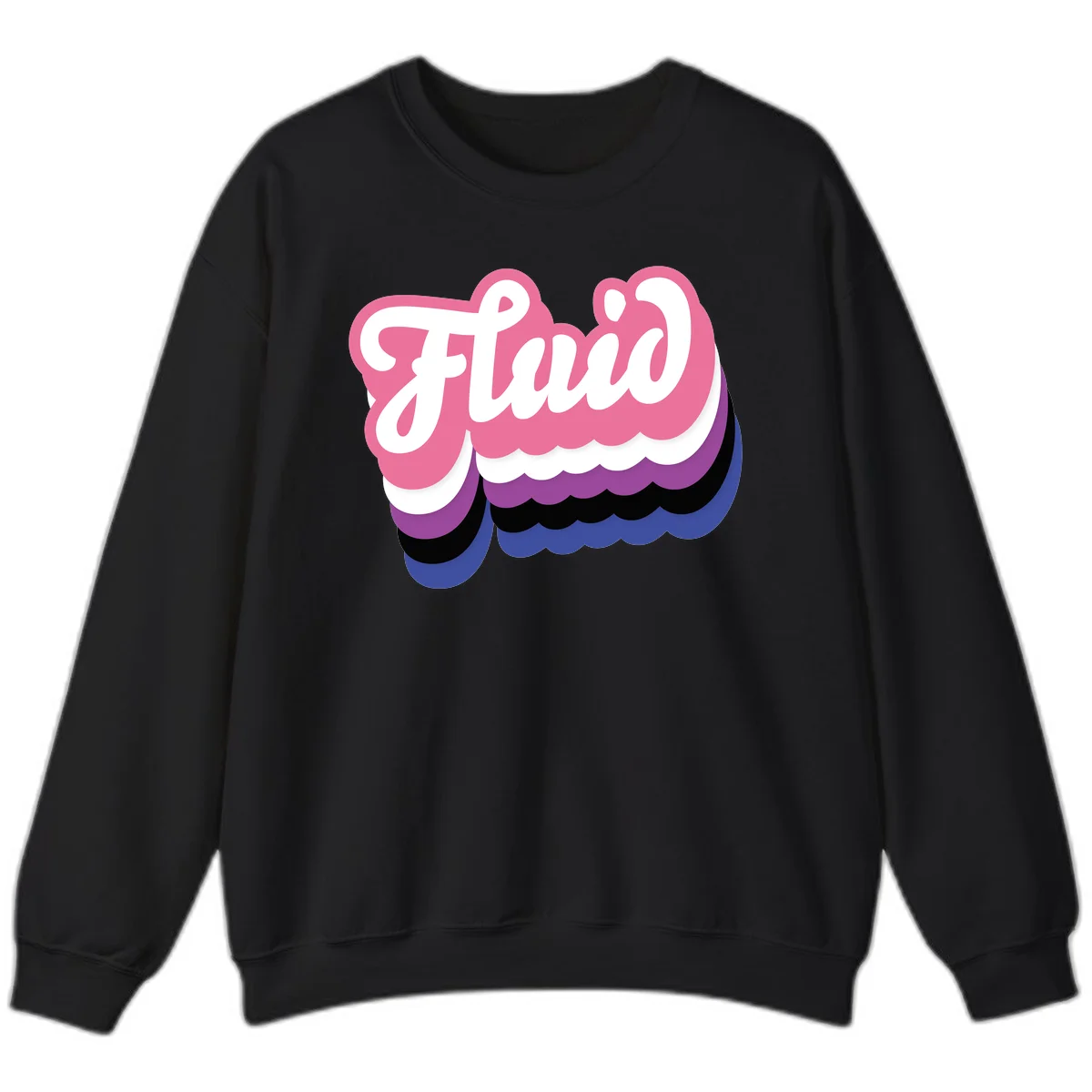 Slay pride clouds design: white script text 'Slay' layered over multicolored scalloped cloud shapes in pink, purple, black, and blue gradient in Black
