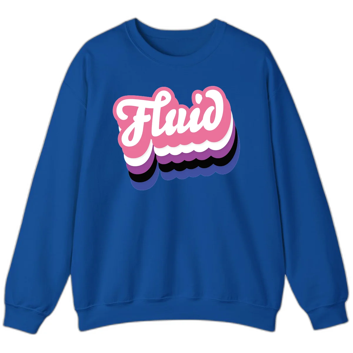 Slay pride clouds design: white script text 'Slay' layered over multicolored scalloped cloud shapes in pink, purple, black, and blue gradient in Royal