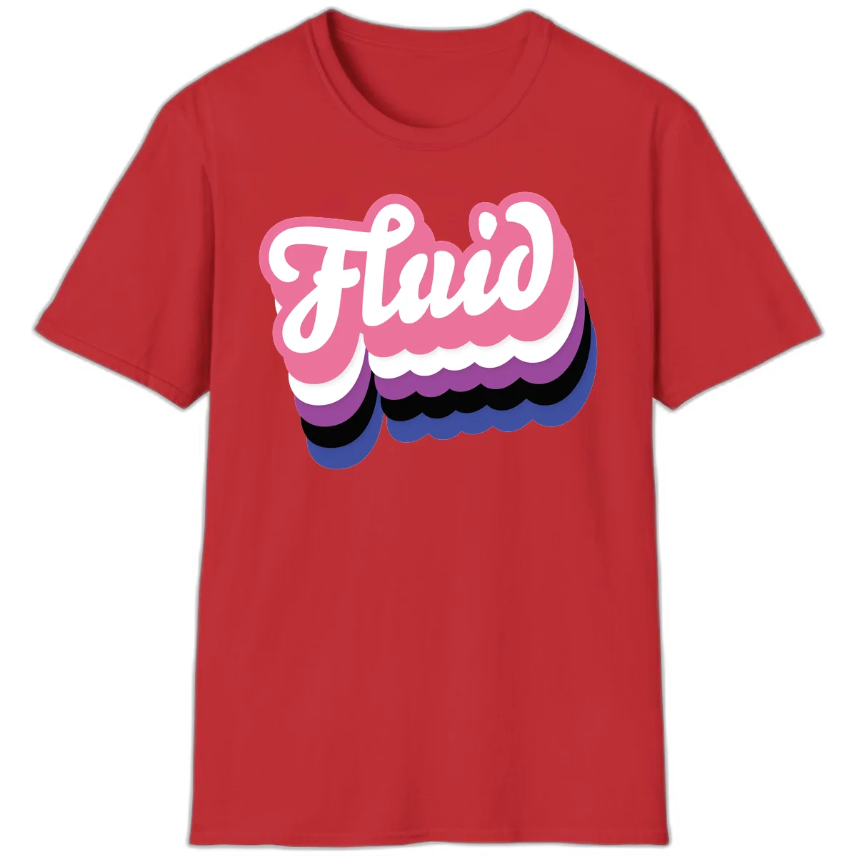 Slay pride clouds design: white script text 'Slay' layered over multicolored scalloped cloud shapes in pink, purple, black, and blue gradient in Red