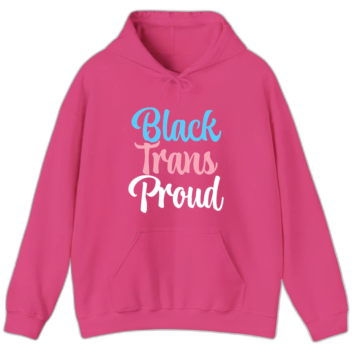 Block Tram Squad design with stacked text in cyan, pink, and white on gray background in Heliconia