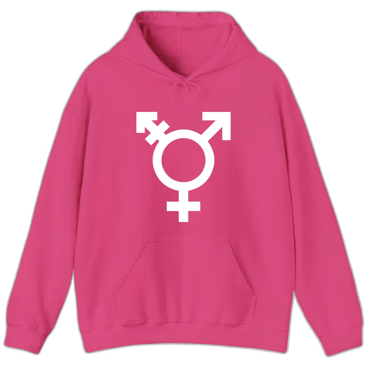 White transgender pride symbol featuring a circle with cross on gray background, representing trans identity and LGBTQ pride in Heliconia