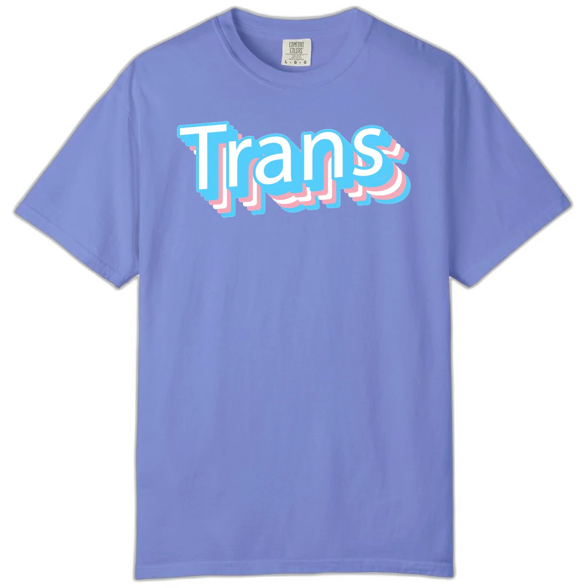 Titans 3D layered text design with cyan blue, pink, and white dimensional shadow effects on gray background in Flo Blue