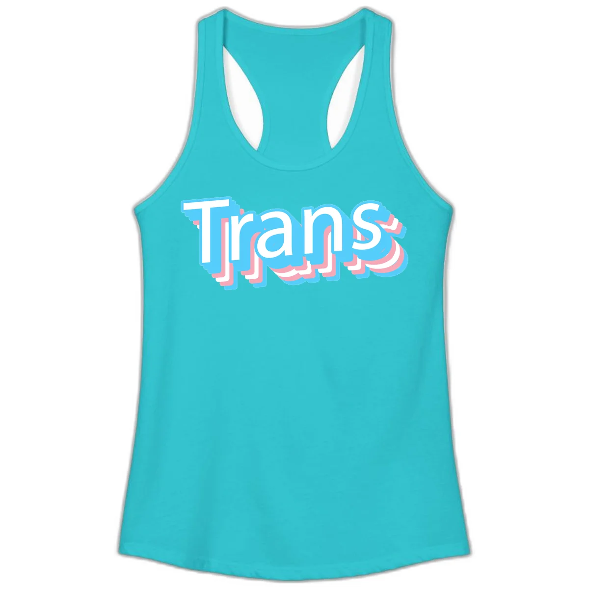 Titans 3D layered text design with cyan blue, pink, and white dimensional shadow effects on gray background in Solid Tahiti Blue