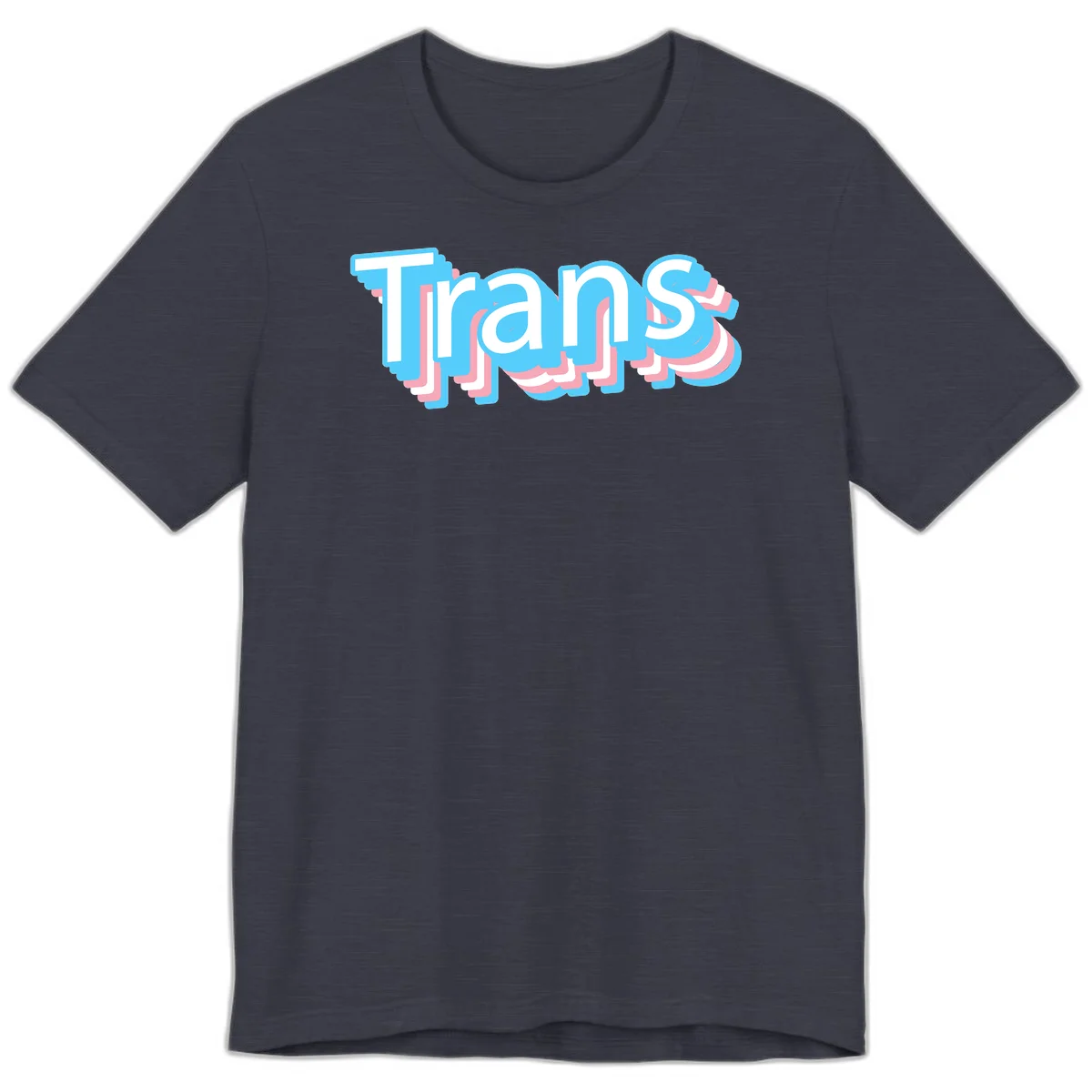 Titans 3D layered text design with cyan blue, pink, and white dimensional shadow effects on gray background in Heather Midnight Navy