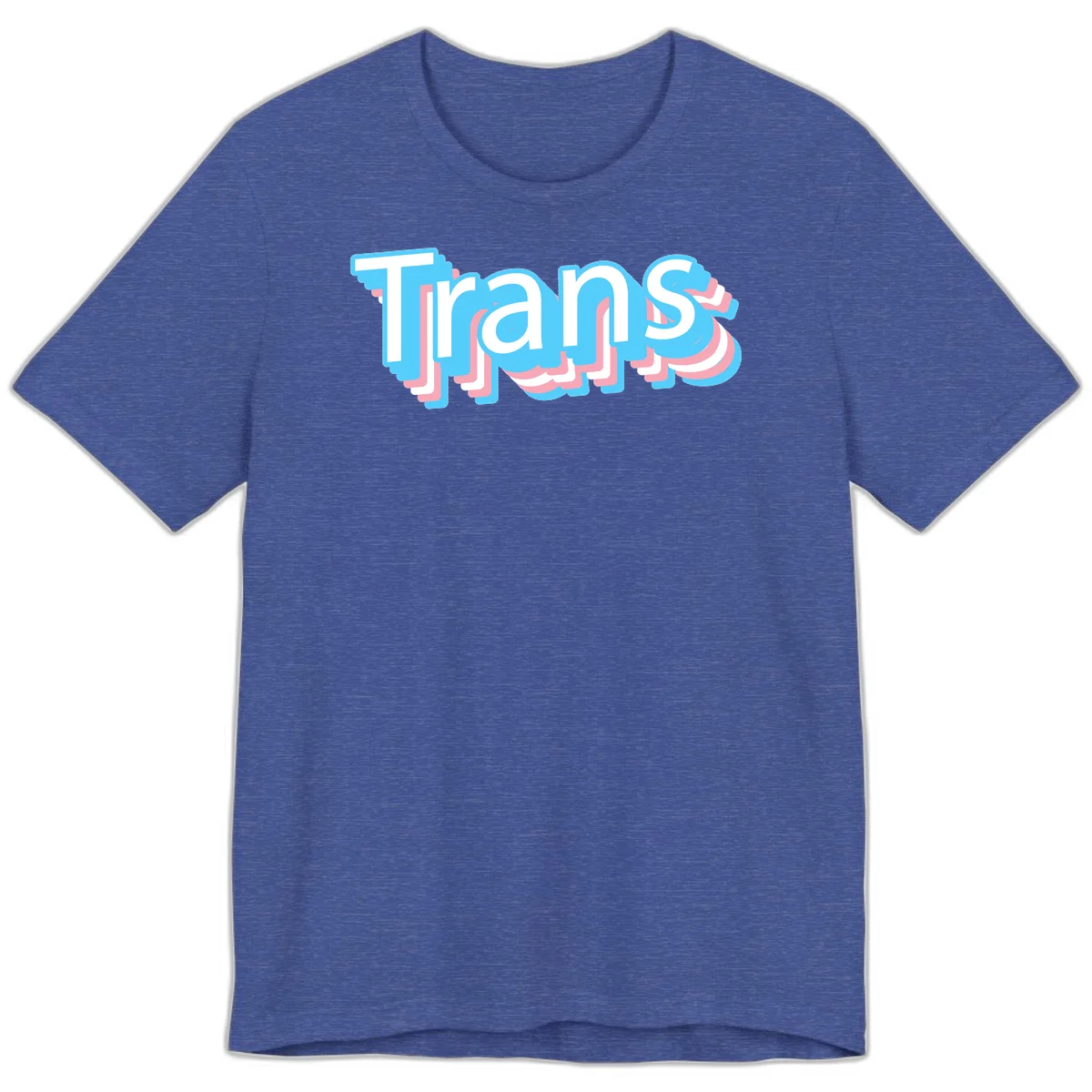 Titans 3D layered text design with cyan blue, pink, and white dimensional shadow effects on gray background in Heather True Royal