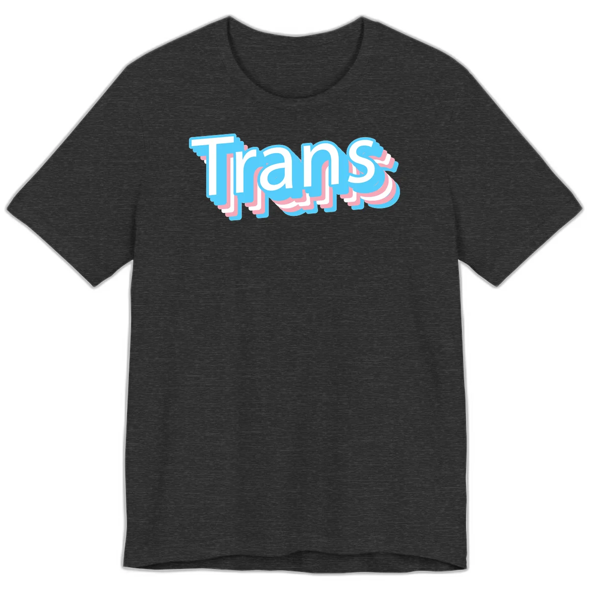 Titans 3D layered text design with cyan blue, pink, and white dimensional shadow effects on gray background in Dark Grey Heather