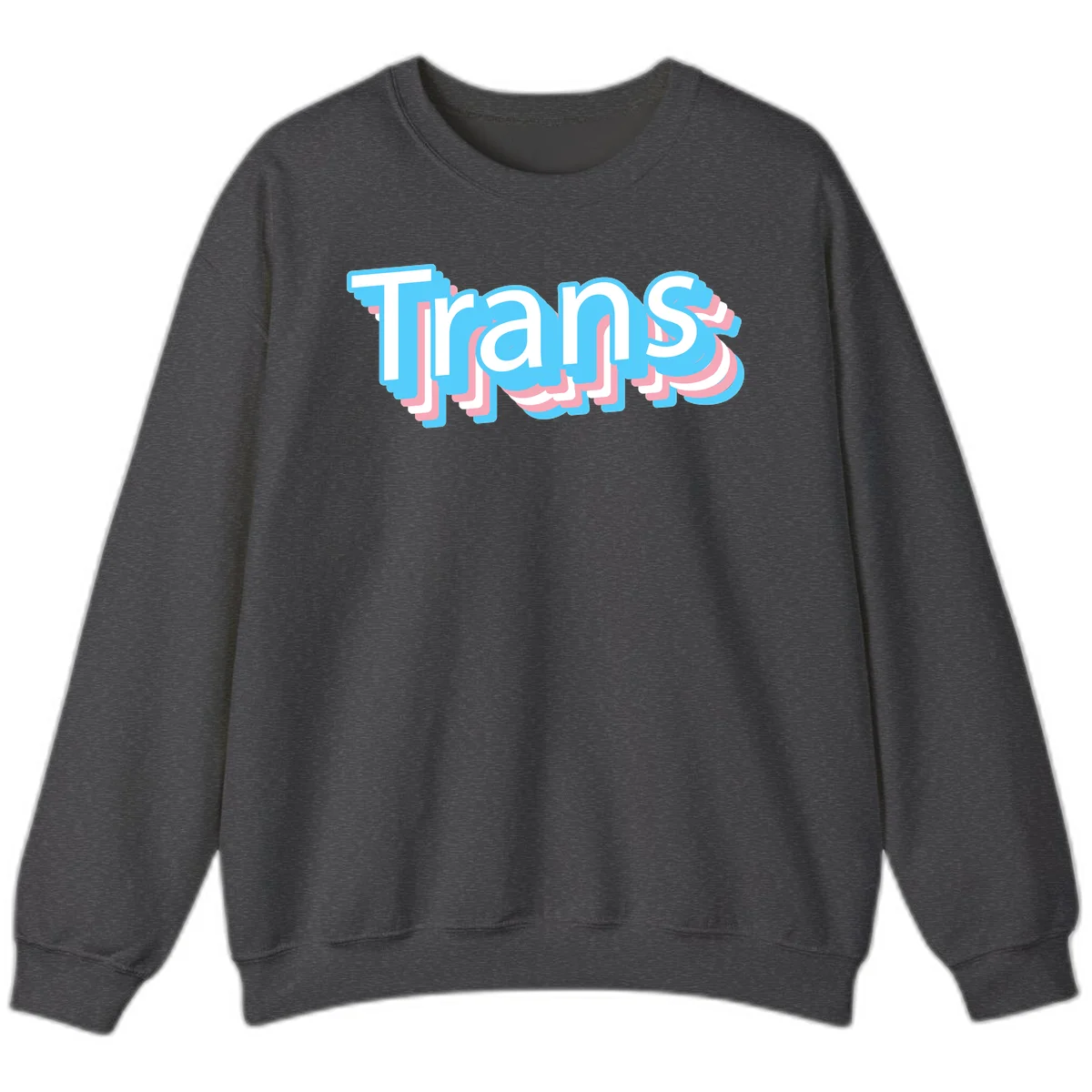 Titans 3D layered text design with cyan blue, pink, and white dimensional shadow effects on gray background in Dark Heather