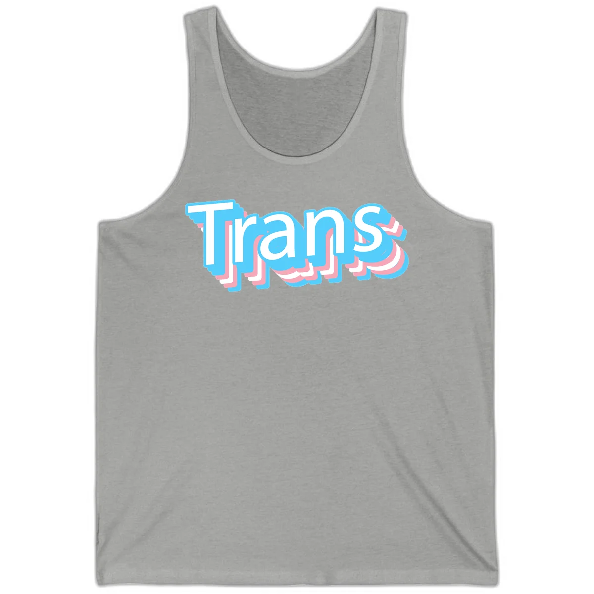 Titans 3D layered text design with cyan blue, pink, and white dimensional shadow effects on gray background in Athletic Heather