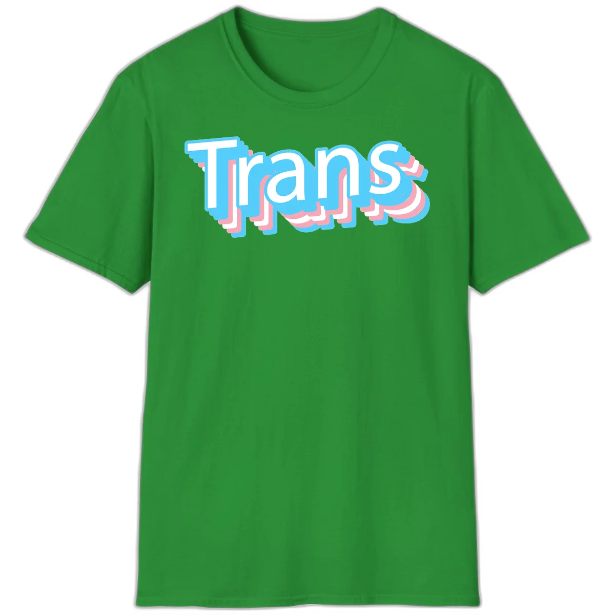 Titans 3D layered text design with cyan blue, pink, and white dimensional shadow effects on gray background in Irish Green