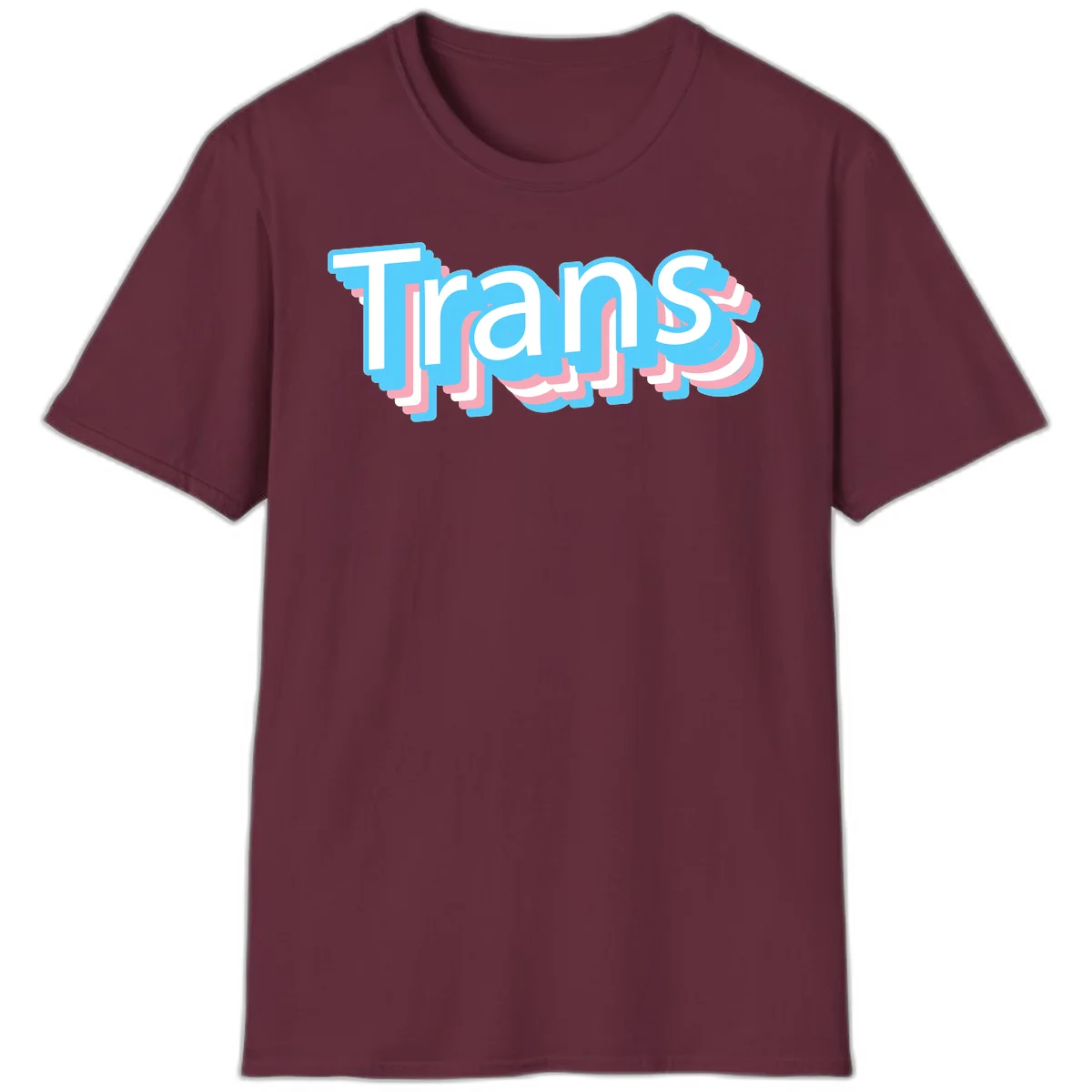 Titans 3D layered text design with cyan blue, pink, and white dimensional shadow effects on gray background in Maroon