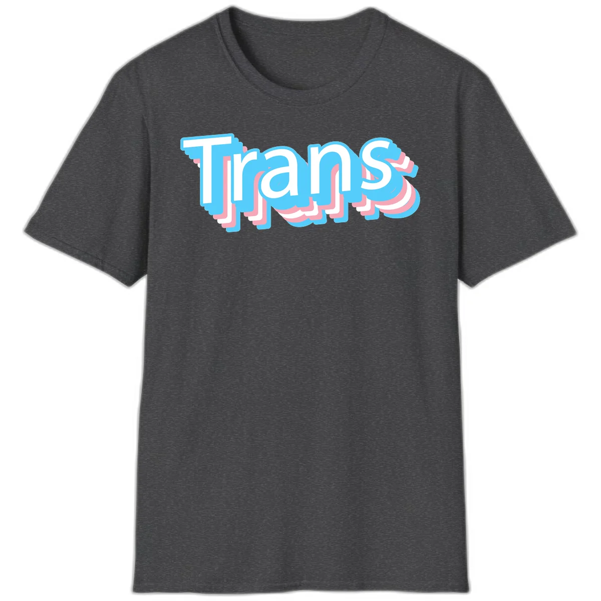 Titans 3D layered text design with cyan blue, pink, and white dimensional shadow effects on gray background in Dark Heather
