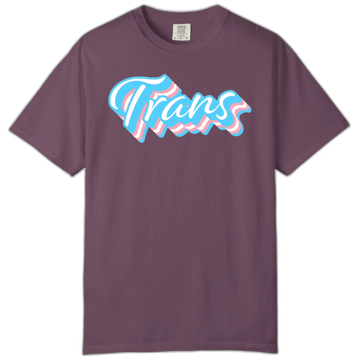 Waves pride flow design featuring white cursive text with layered pink and blue wavy patterns on a gray background in Berry