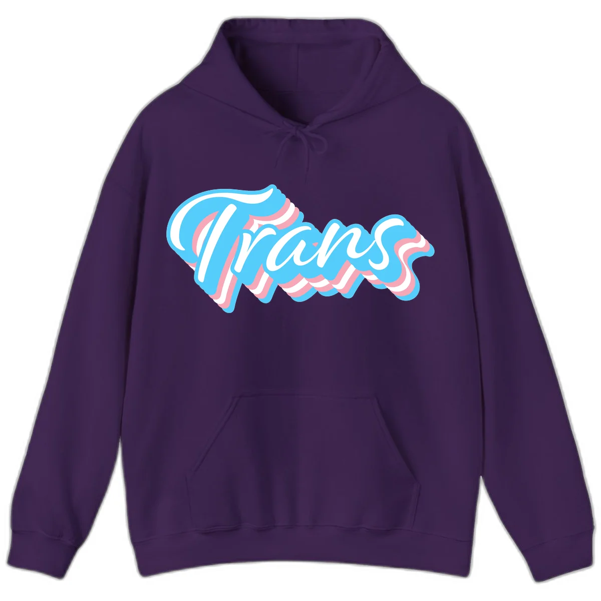 Waves pride flow design featuring white cursive text with layered pink and blue wavy patterns on a gray background in Purple
