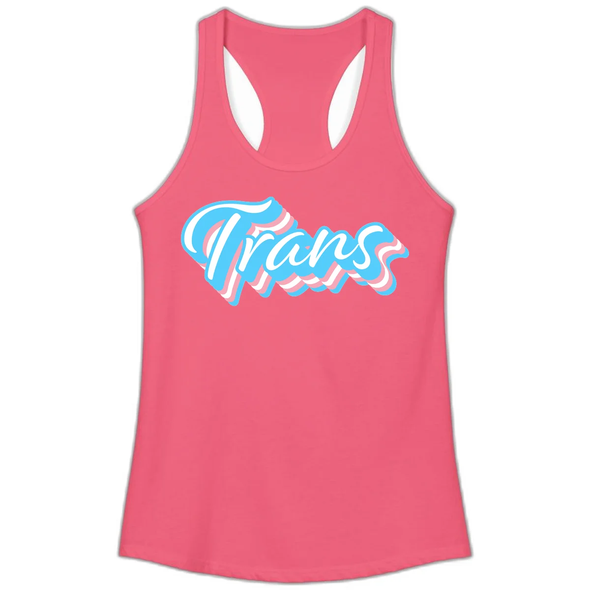 Waves pride flow design featuring white cursive text with layered pink and blue wavy patterns on a gray background in Hot Pink