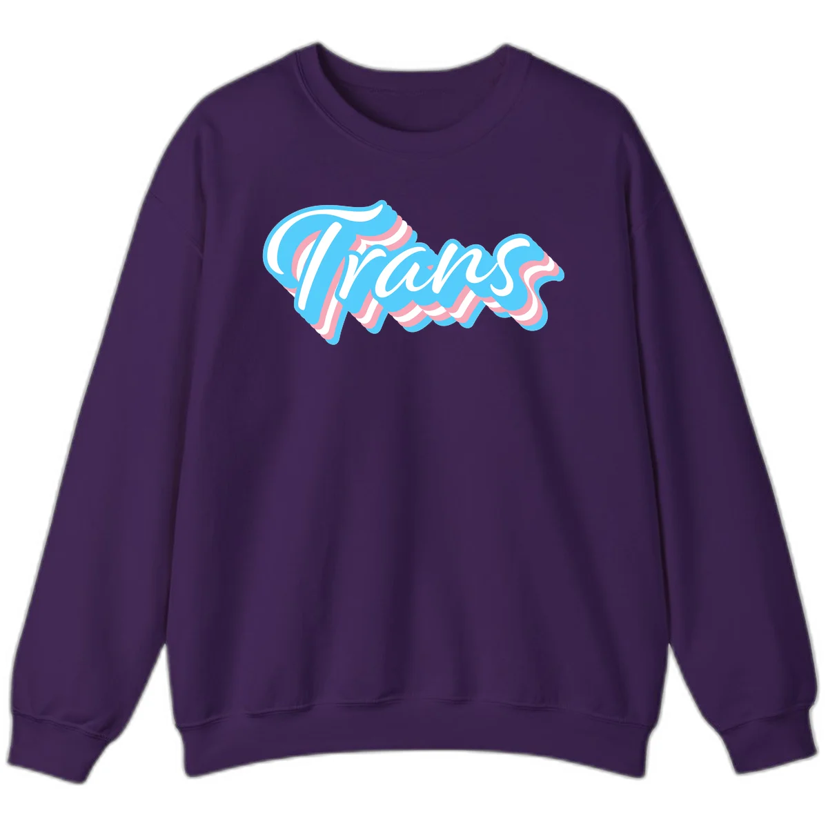 Waves pride flow design featuring white cursive text with layered pink and blue wavy patterns on a gray background in Purple