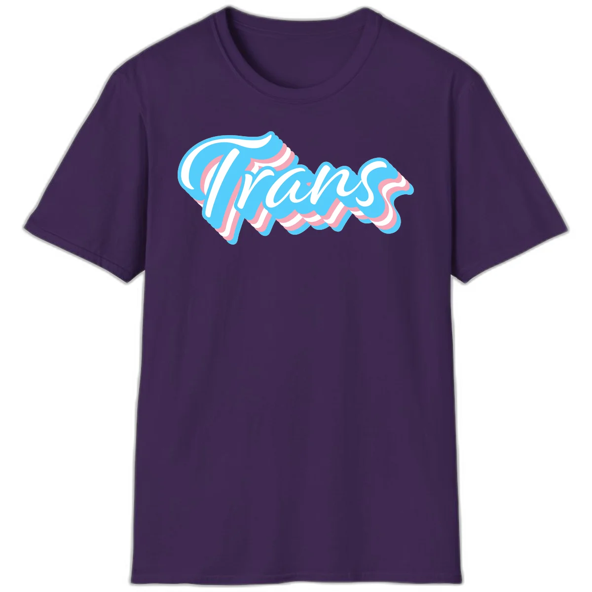 Waves pride flow design featuring white cursive text with layered pink and blue wavy patterns on a gray background in Purple