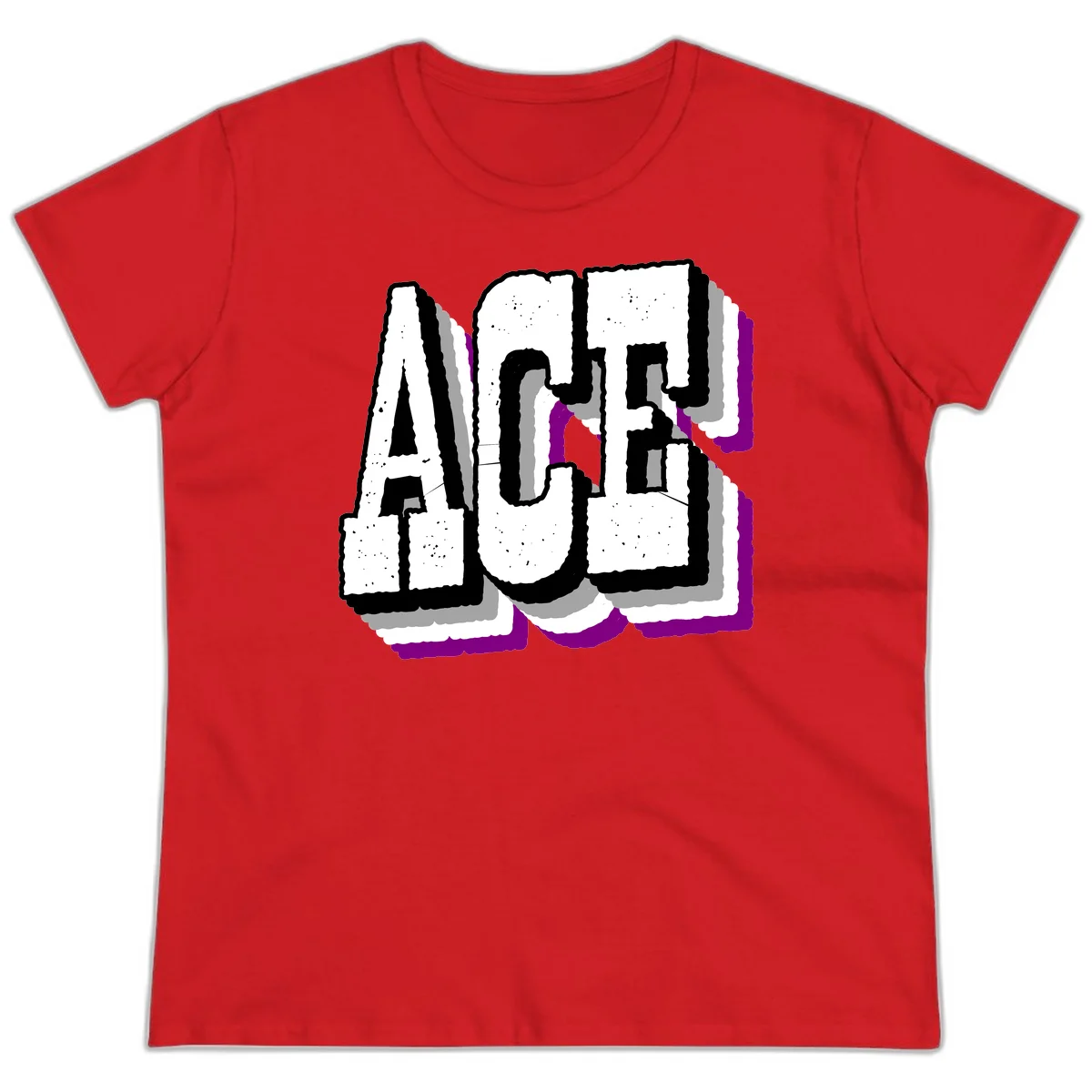 Bold distressed lettering spelling ALASKA with layered shadow effects and purple accents on gray background in Red