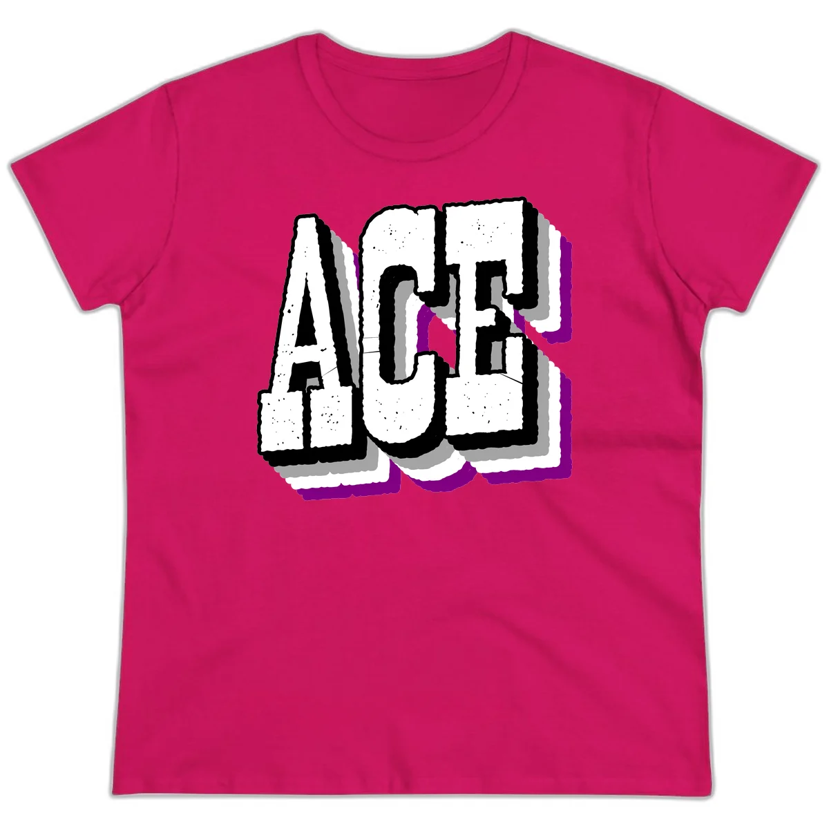 Bold distressed lettering spelling ALASKA with layered shadow effects and purple accents on gray background in Heliconia