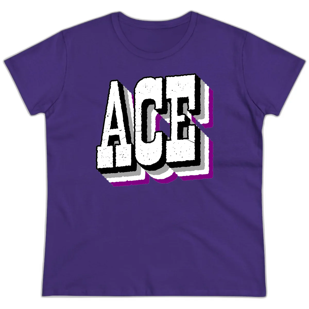 Bold distressed lettering spelling ALASKA with layered shadow effects and purple accents on gray background in Purple