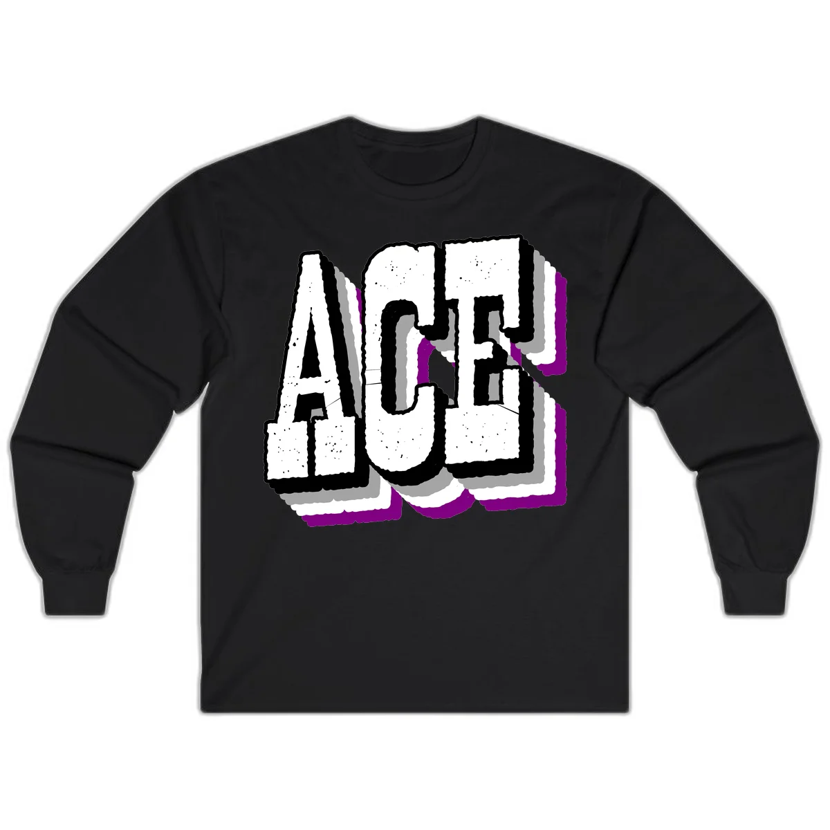 Bold distressed lettering spelling ALASKA with layered shadow effects and purple accents on gray background in Black