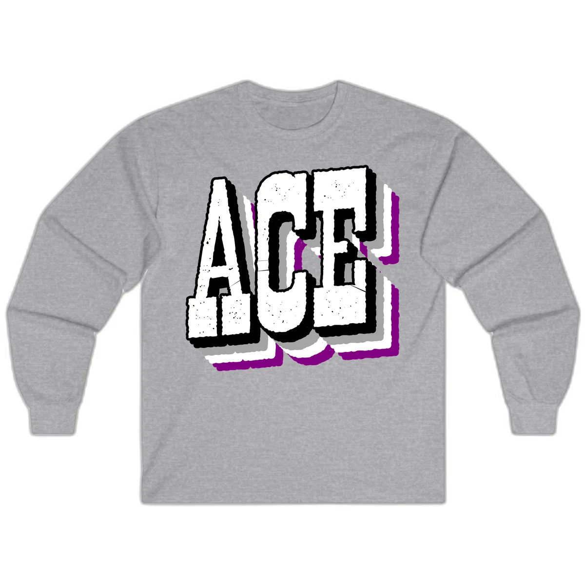 Bold distressed lettering spelling ALASKA with layered shadow effects and purple accents on gray background in Sport Grey