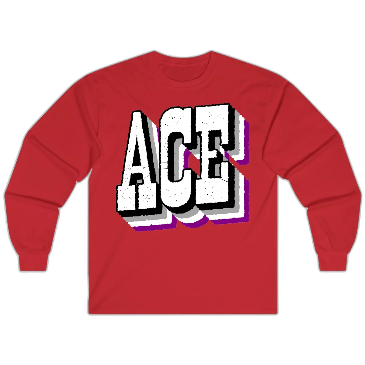 Bold distressed lettering spelling ALASKA with layered shadow effects and purple accents on gray background in Red