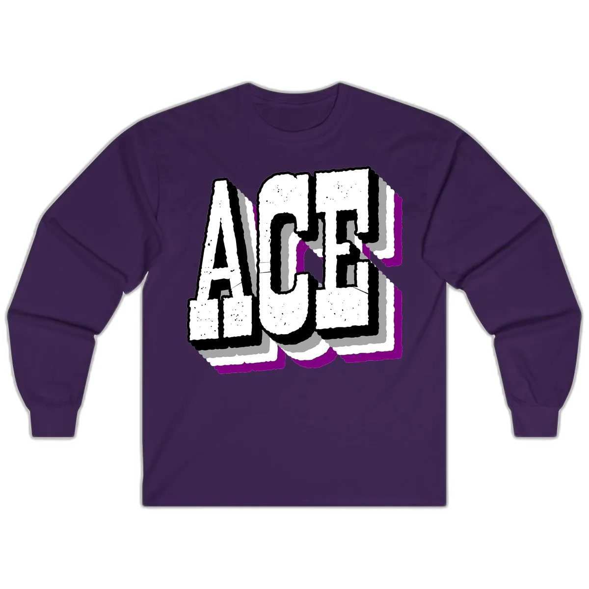 Bold distressed lettering spelling ALASKA with layered shadow effects and purple accents on gray background in Purple