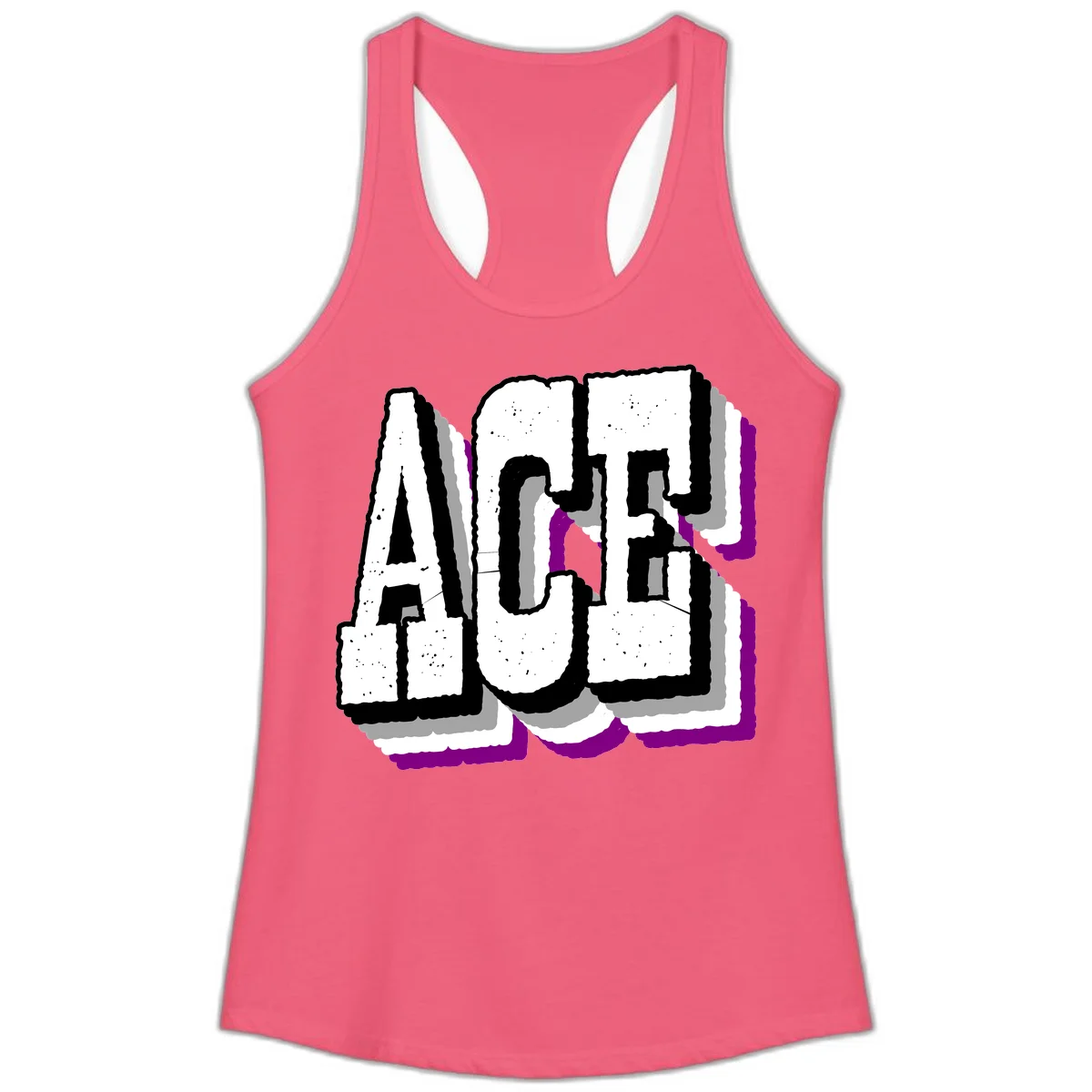 Bold distressed lettering spelling ALASKA with layered shadow effects and purple accents on gray background in Hot Pink