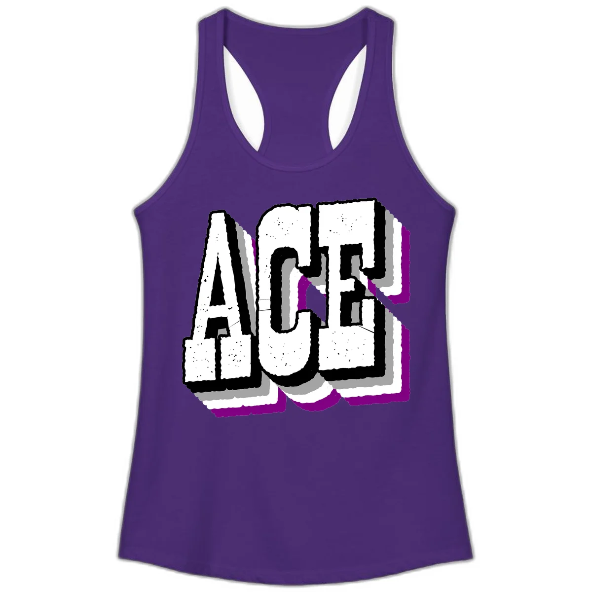 Bold distressed lettering spelling ALASKA with layered shadow effects and purple accents on gray background in Solid Purple Rush