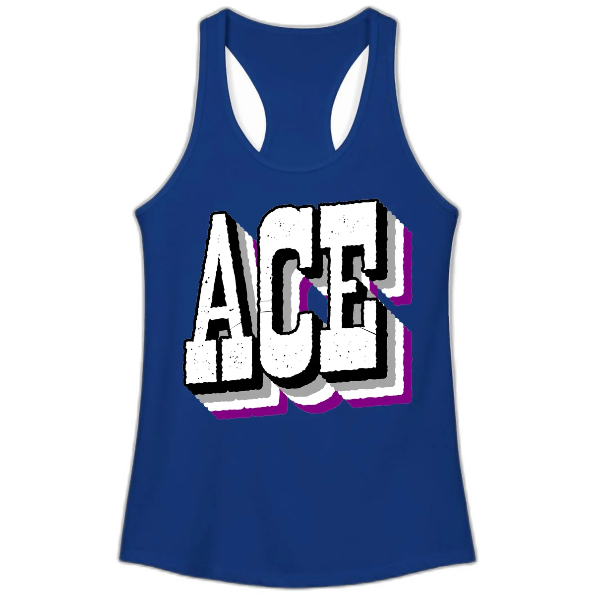 Bold distressed lettering spelling ALASKA with layered shadow effects and purple accents on gray background in Solid Royal