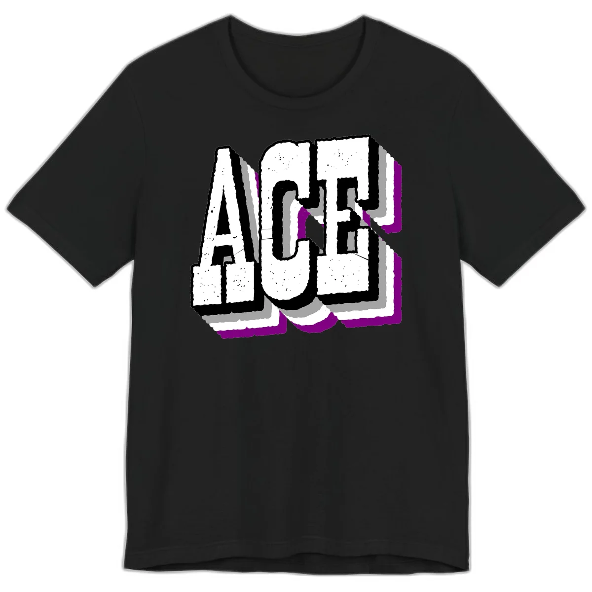 Bold distressed lettering spelling ALASKA with layered shadow effects and purple accents on gray background in Black