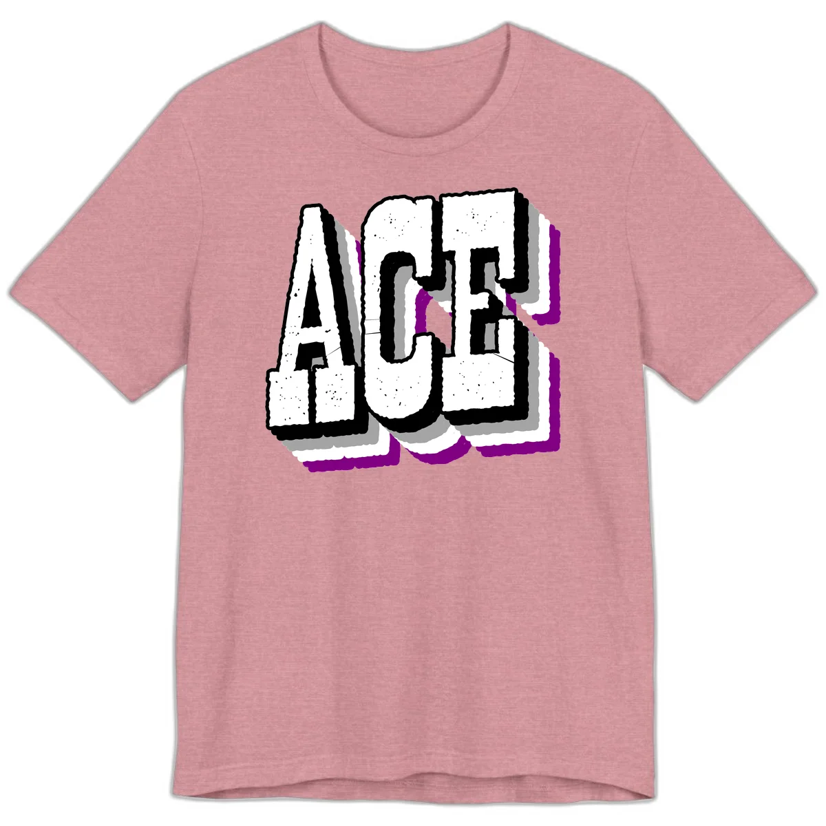 Bold distressed lettering spelling ALASKA with layered shadow effects and purple accents on gray background in Heather Orchid