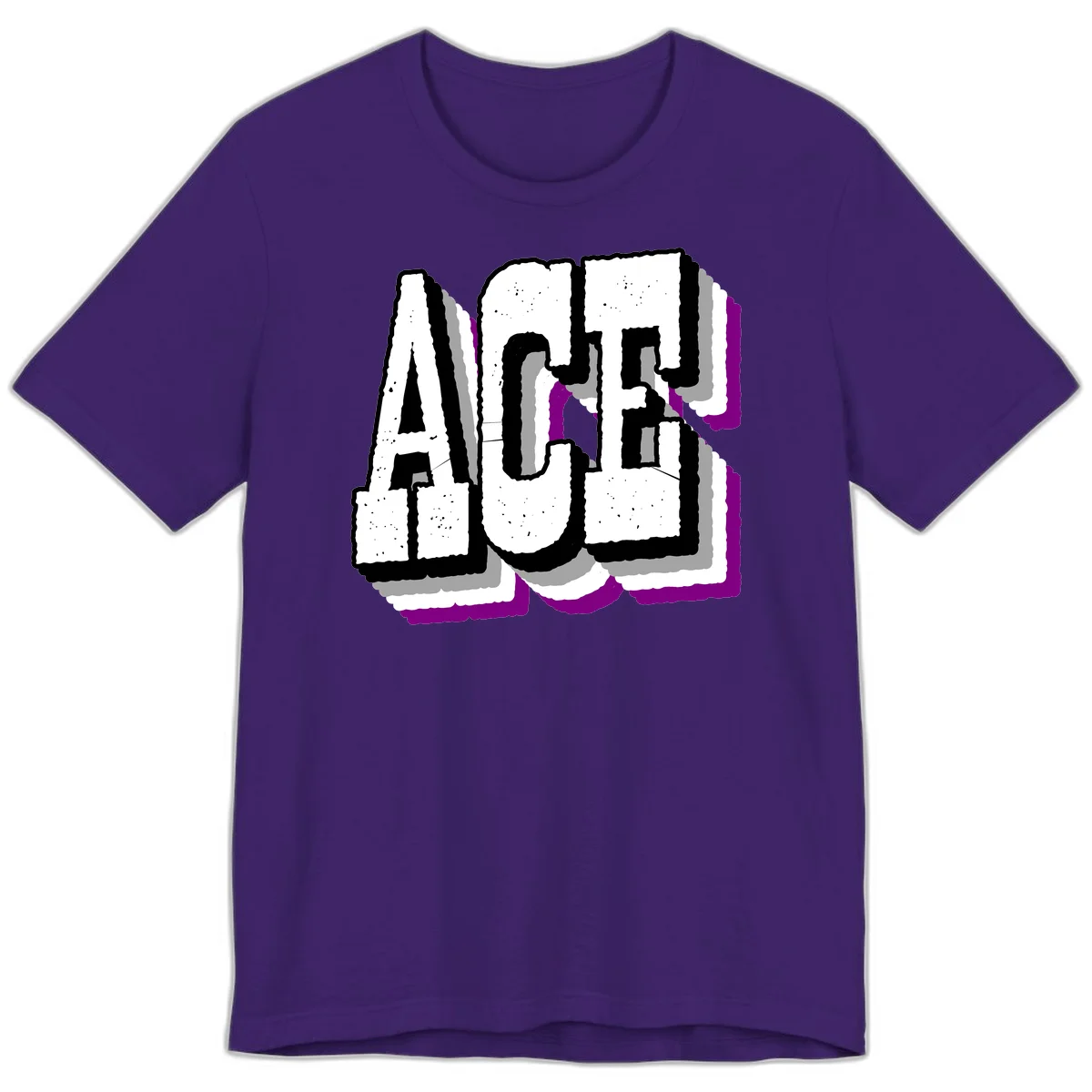 Bold distressed lettering spelling ALASKA with layered shadow effects and purple accents on gray background in Team Purple