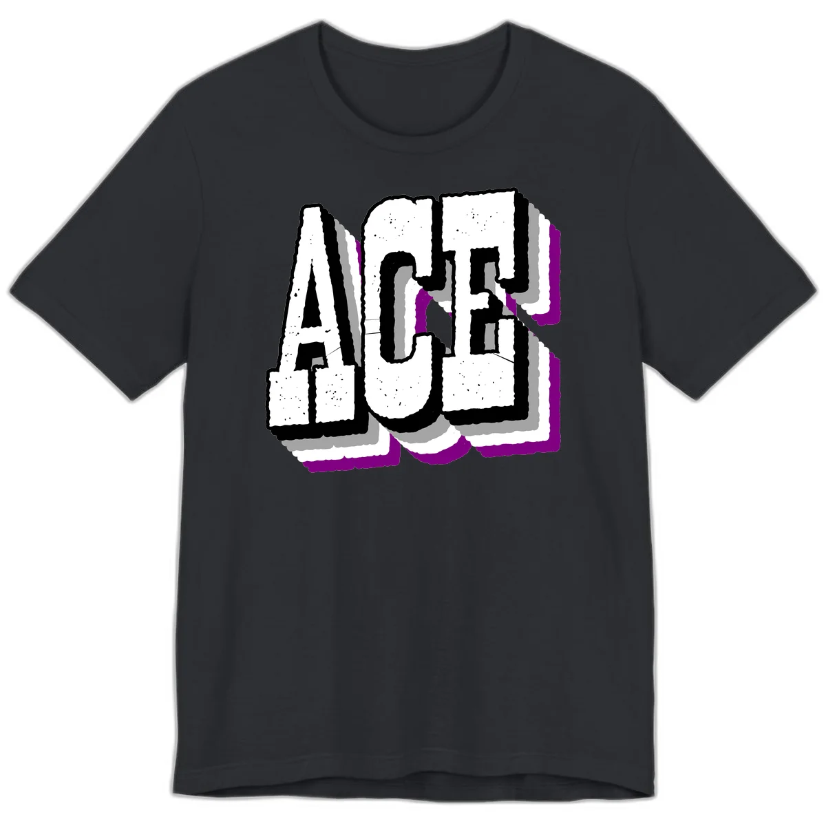 Bold distressed lettering spelling ALASKA with layered shadow effects and purple accents on gray background in Vintage Black