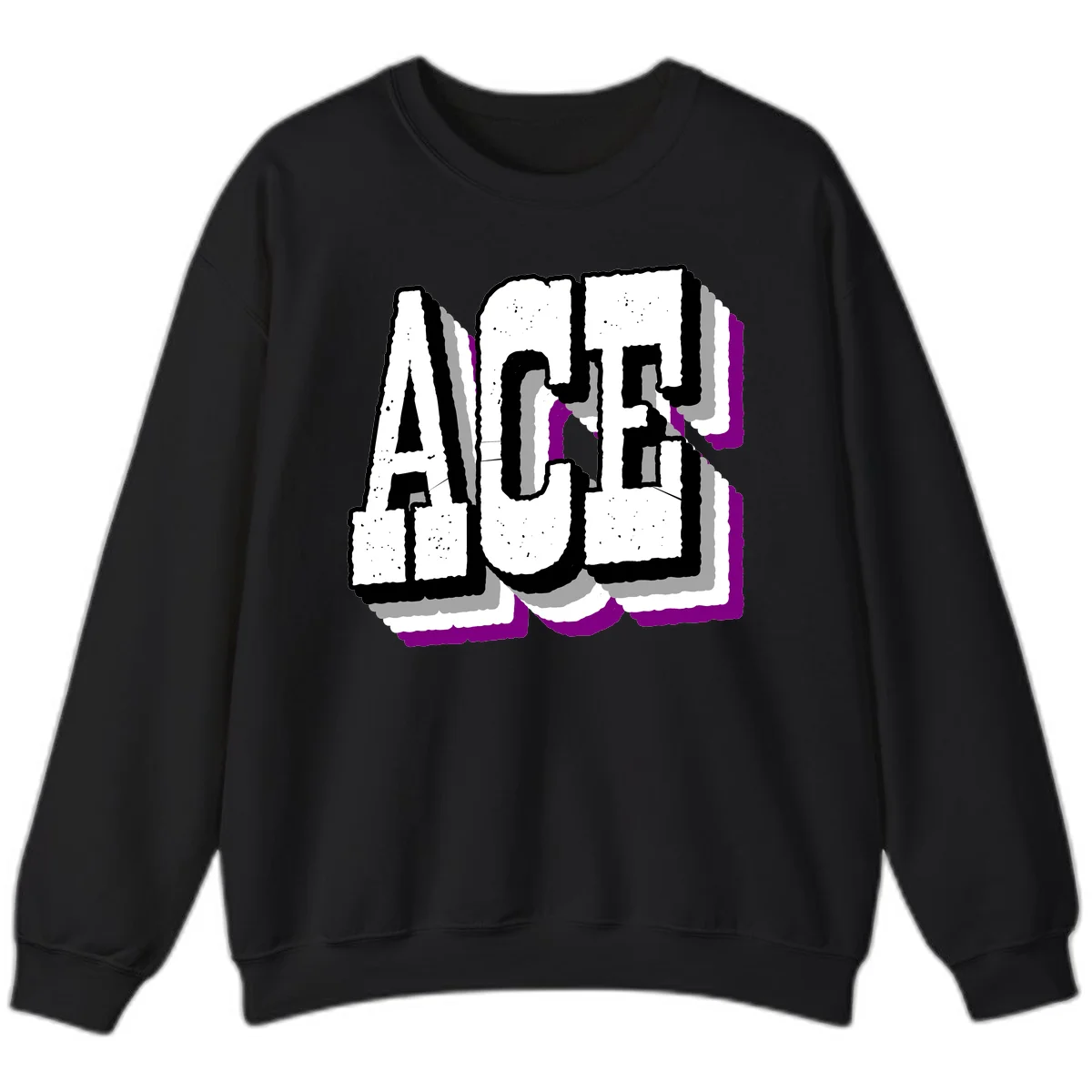 Bold distressed lettering spelling ALASKA with layered shadow effects and purple accents on gray background in Black