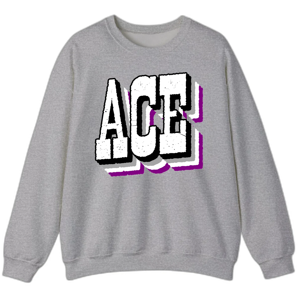 Bold distressed lettering spelling ALASKA with layered shadow effects and purple accents on gray background in Sport Grey