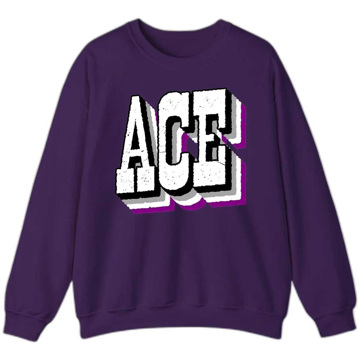Bold distressed lettering spelling ALASKA with layered shadow effects and purple accents on gray background in Purple