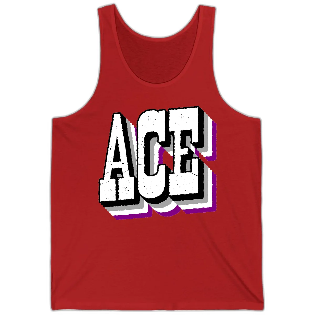 Bold distressed lettering spelling ALASKA with layered shadow effects and purple accents on gray background in Red