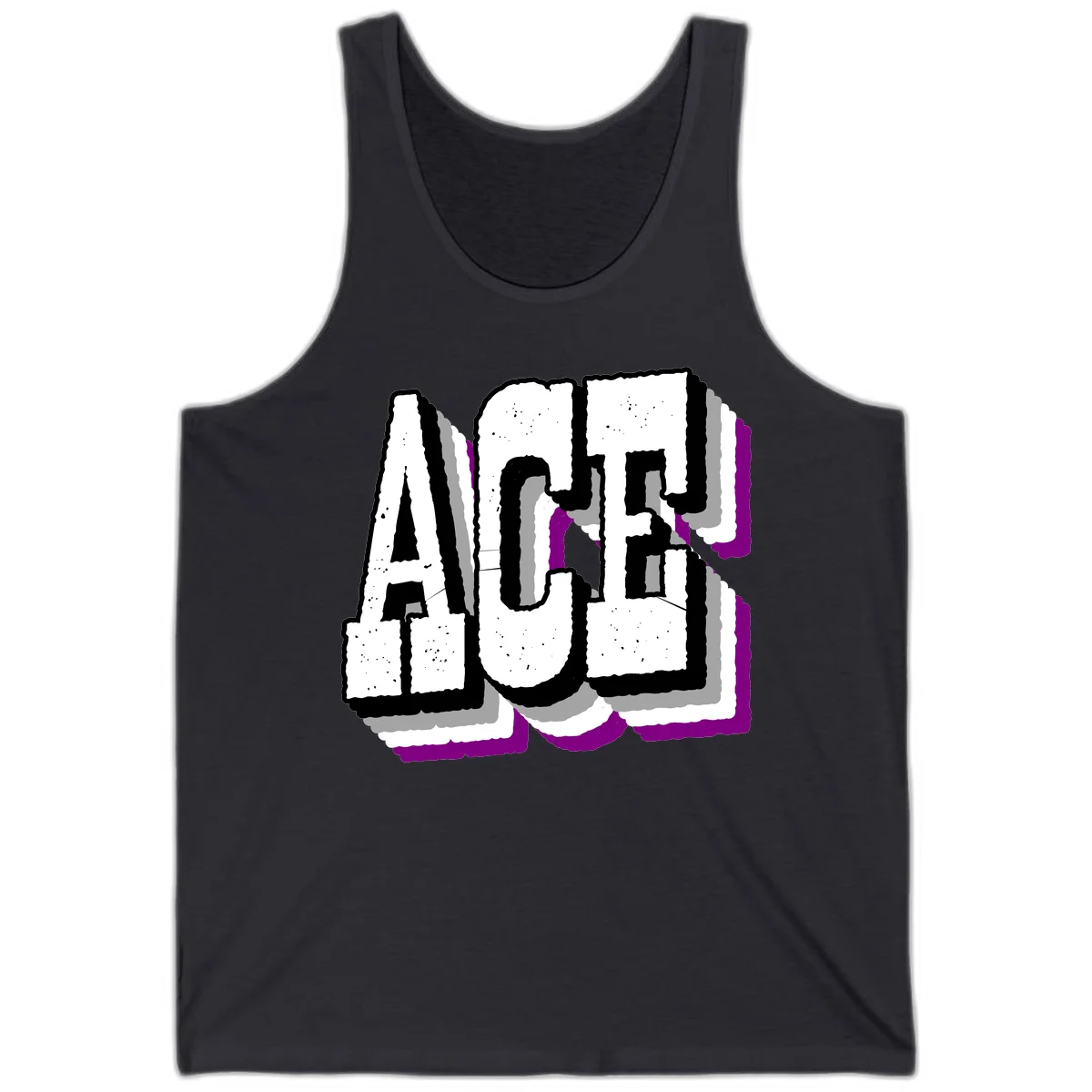 Bold distressed lettering spelling ALASKA with layered shadow effects and purple accents on gray background in Dark Grey