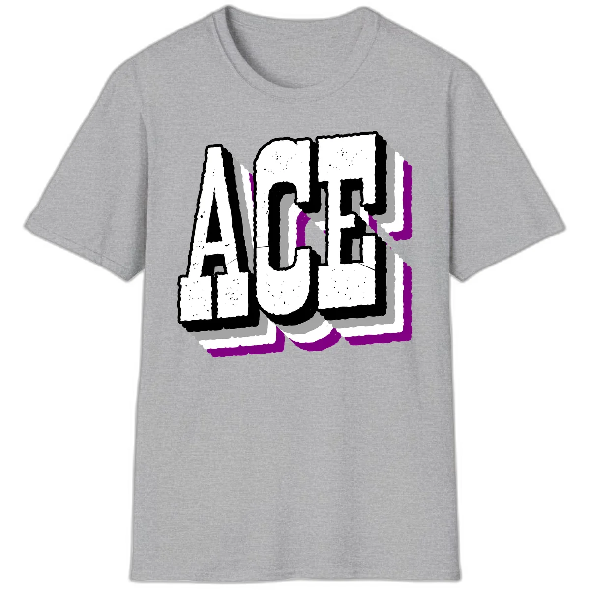 Bold distressed lettering spelling ALASKA with layered shadow effects and purple accents on gray background in Sport Grey