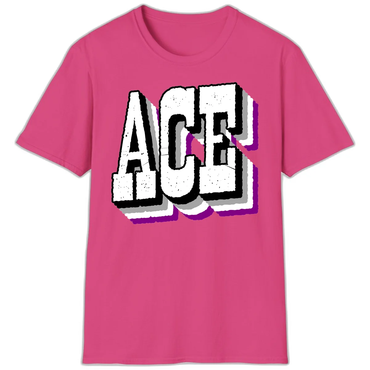 Bold distressed lettering spelling ALASKA with layered shadow effects and purple accents on gray background in Heliconia