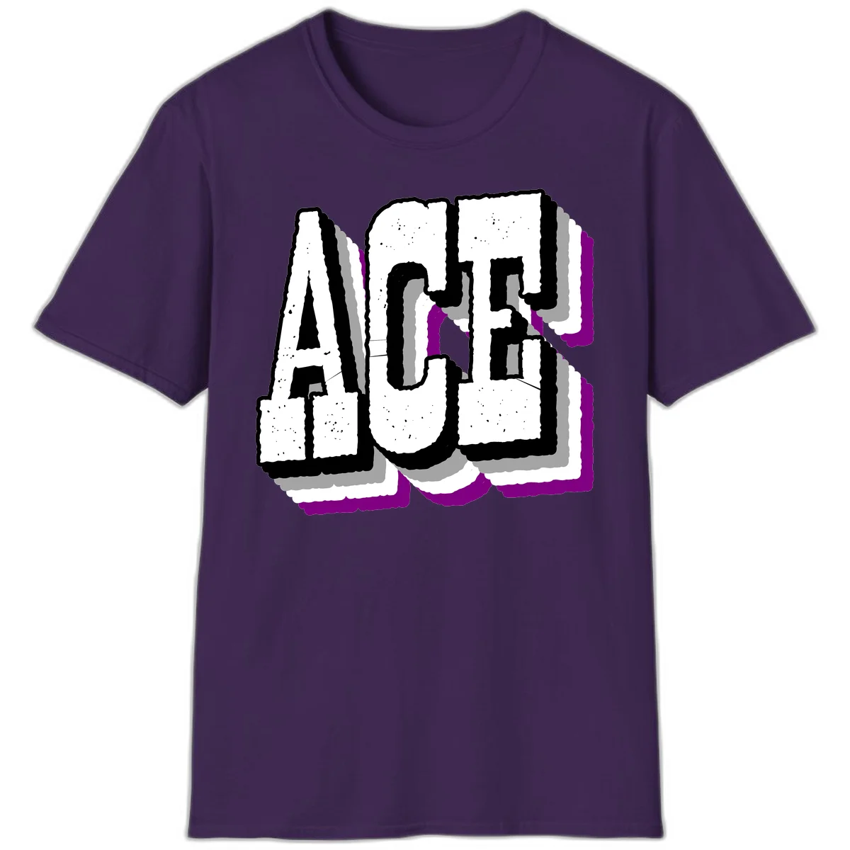 Bold distressed lettering spelling ALASKA with layered shadow effects and purple accents on gray background in Purple