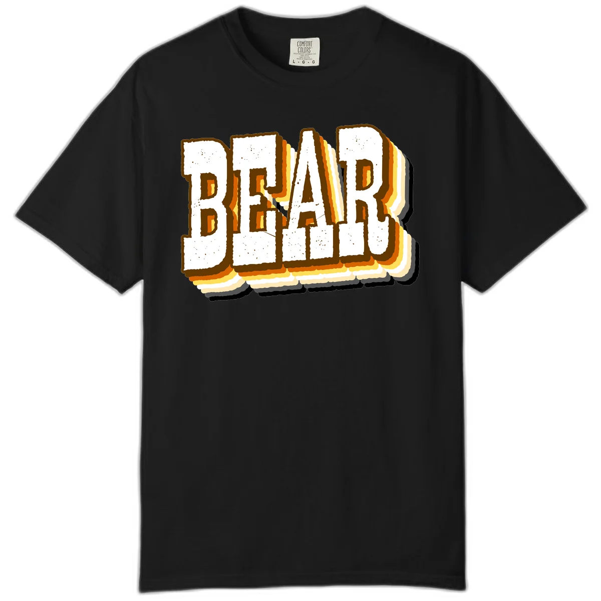 Dead bread toast graphic with thick brown letters featuring layered orange and yellow gradient effect on gray background in Black