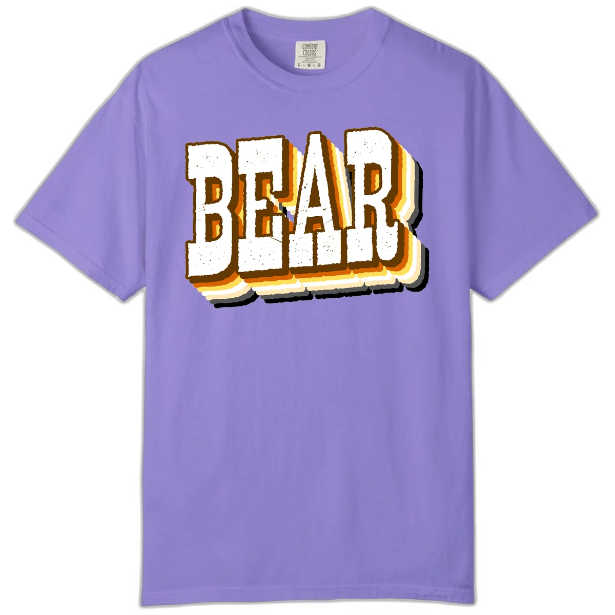 Dead bread toast graphic with thick brown letters featuring layered orange and yellow gradient effect on gray background in Violet
