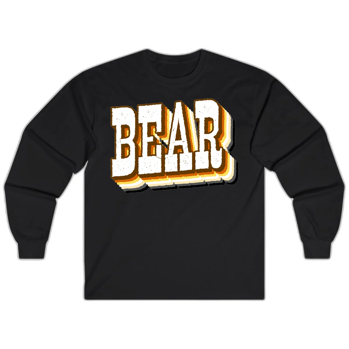 Dead bread toast graphic with thick brown letters featuring layered orange and yellow gradient effect on gray background in Black