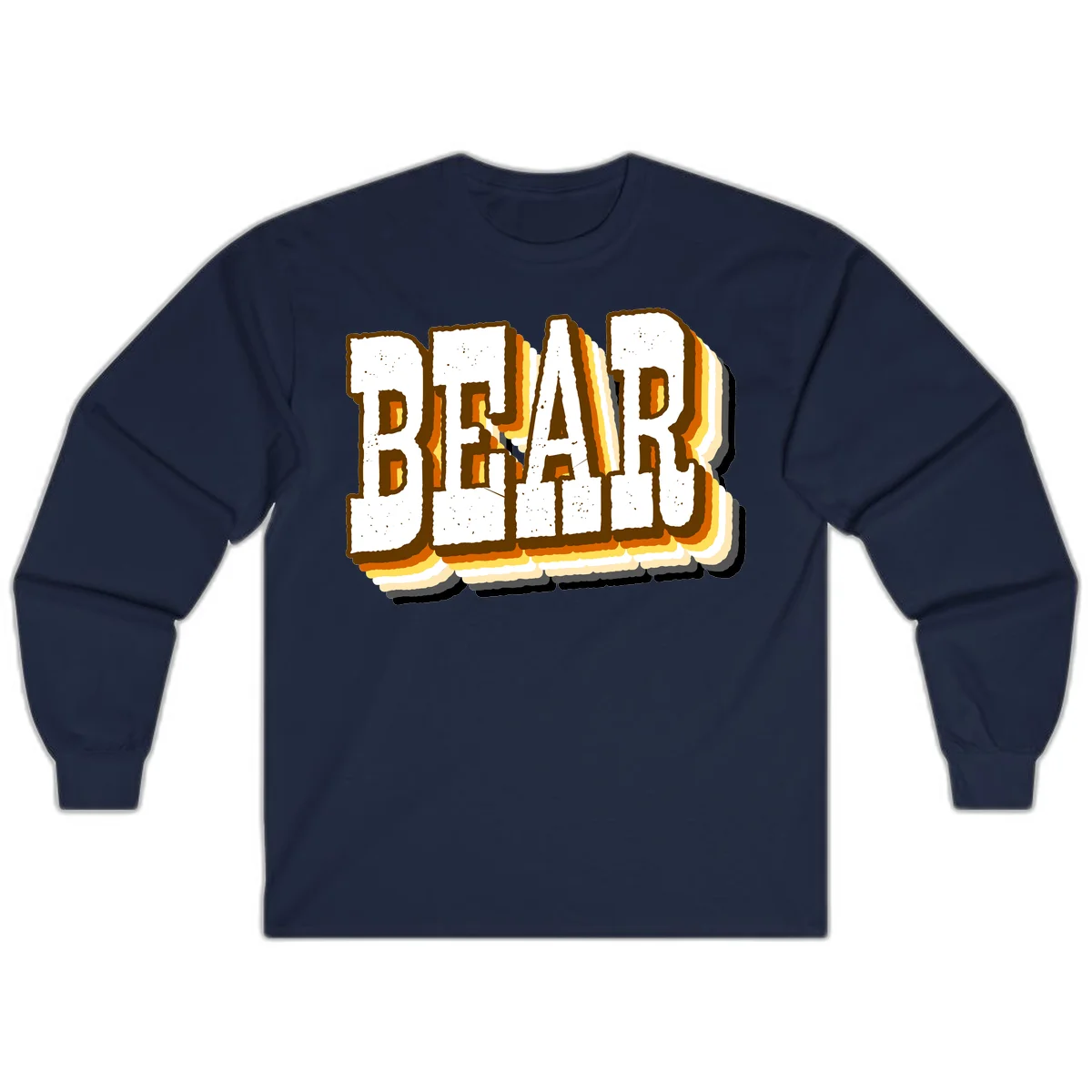 Dead bread toast graphic with thick brown letters featuring layered orange and yellow gradient effect on gray background in Navy
